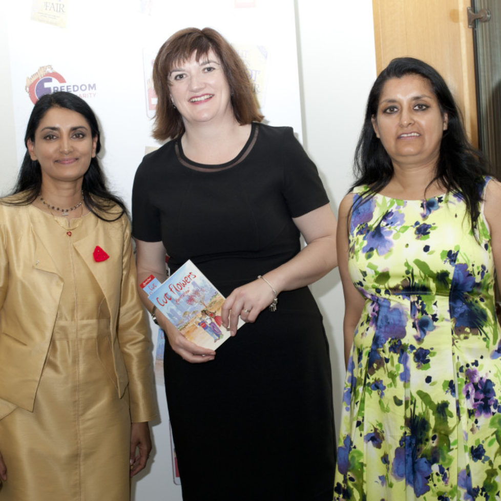 Aneeta Prem, Vineeta Thornhill and Nicky Morgan MP, Cut Flowers presentation