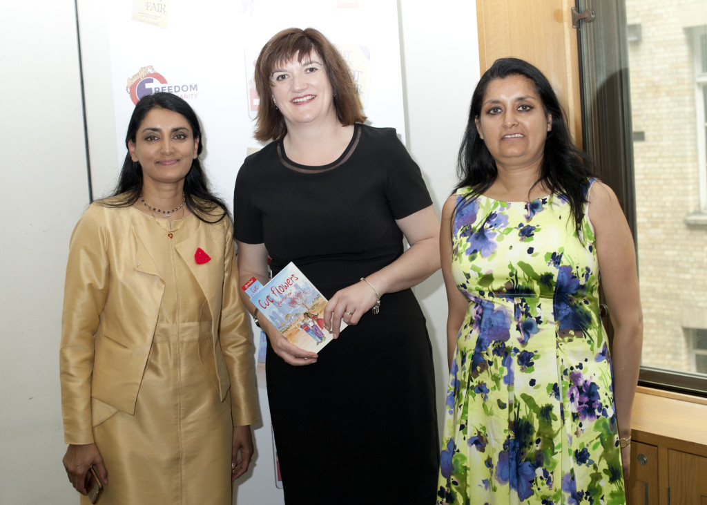Aneeta Prem, Vineeta Thornhill and Nicky Morgan MP, Cut Flowers presentation
